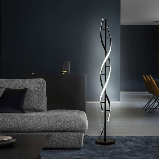 60" Led Floor Lamp with Remote Control 34W Contemporary Spiral Floor Lamps For Bedroom Living Room
