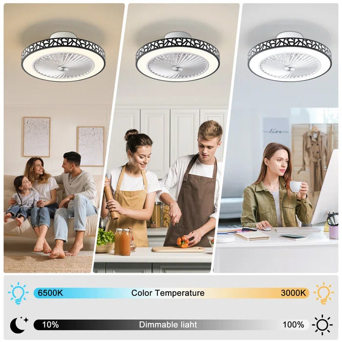 20 Inch Ceiling Fan With Led Lights And Remote Control Reversible Modern Ceiling Fan With Light Kit See More by Wrought Studio™