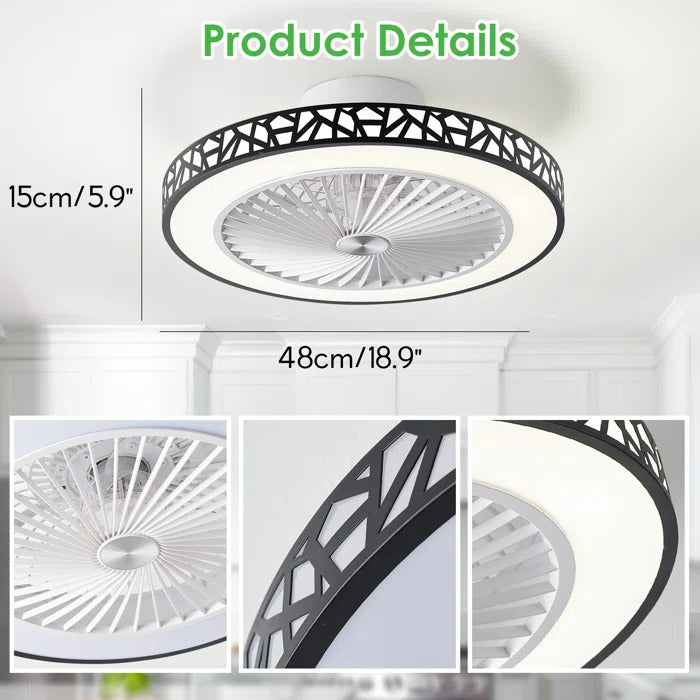 20 Inch Ceiling Fan With Led Lights And Remote Control Reversible Modern Ceiling Fan With Light Kit See More by Wrought Studio™
